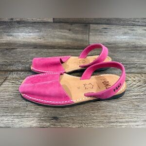 Pons Classic Style Avarca sandals in‎ fuchsia leather Sz 36 NWOB